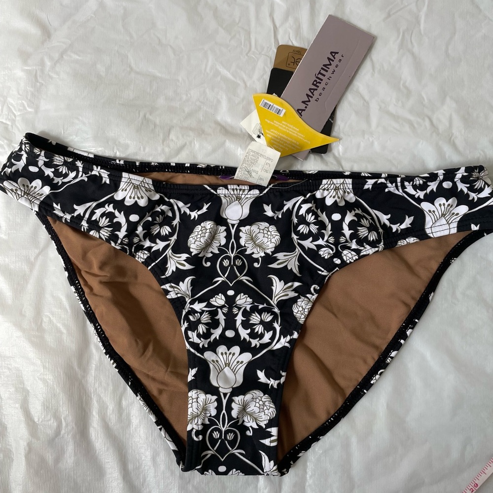 Cia.Maritima Bikini Bottom Color-Black/White Size-Large NWT
